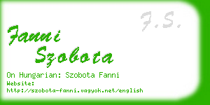 fanni szobota business card